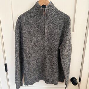 J Crew Men's Wool 1/4 Zip sweater Size L Grey